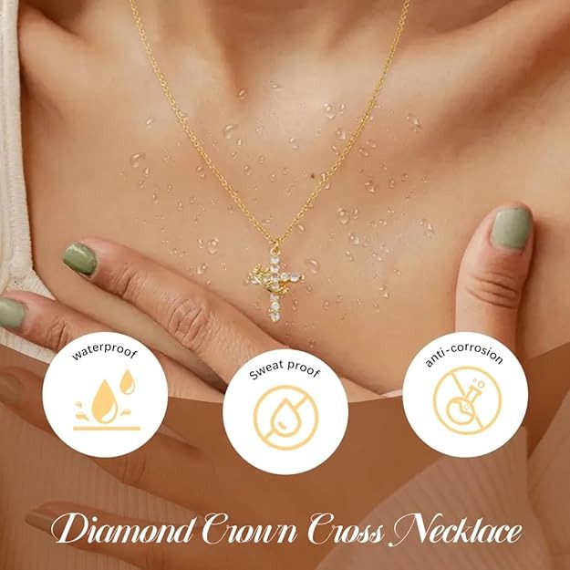 Gloréa™ Cross & Crown Necklace