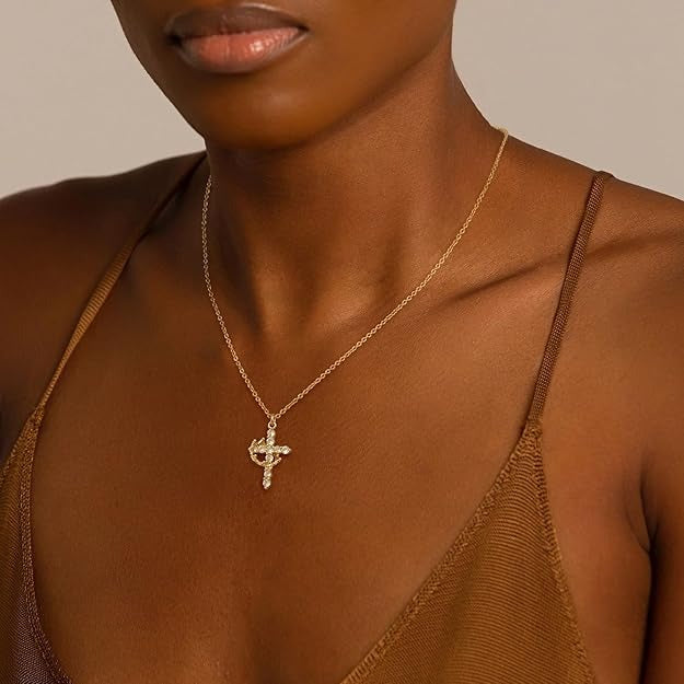 Gloréa™ Cross & Crown Necklace
